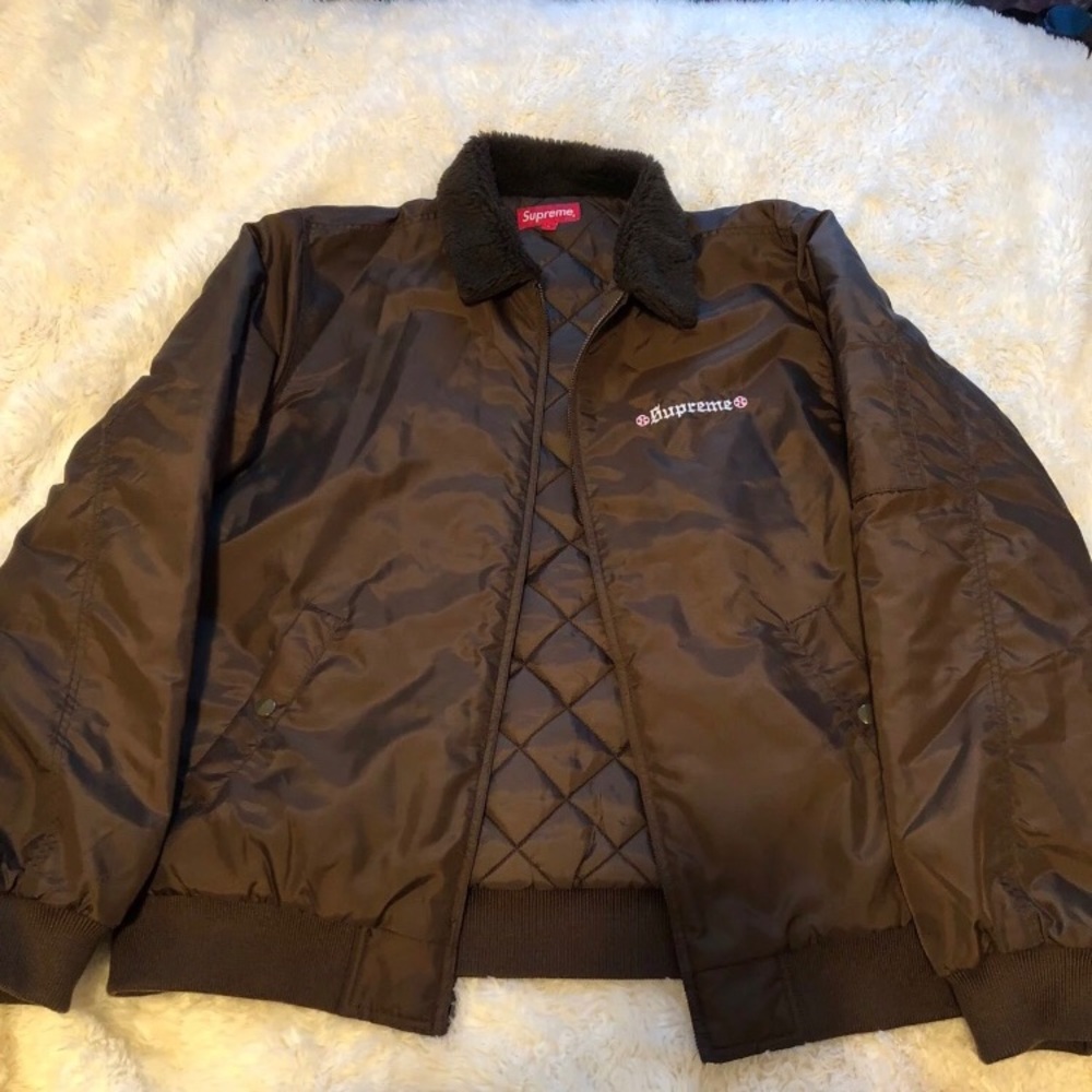 Supreme Independent Fur Collar Bomber Jacket